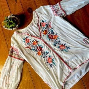 Johnny was , beautiful embroidered shirt